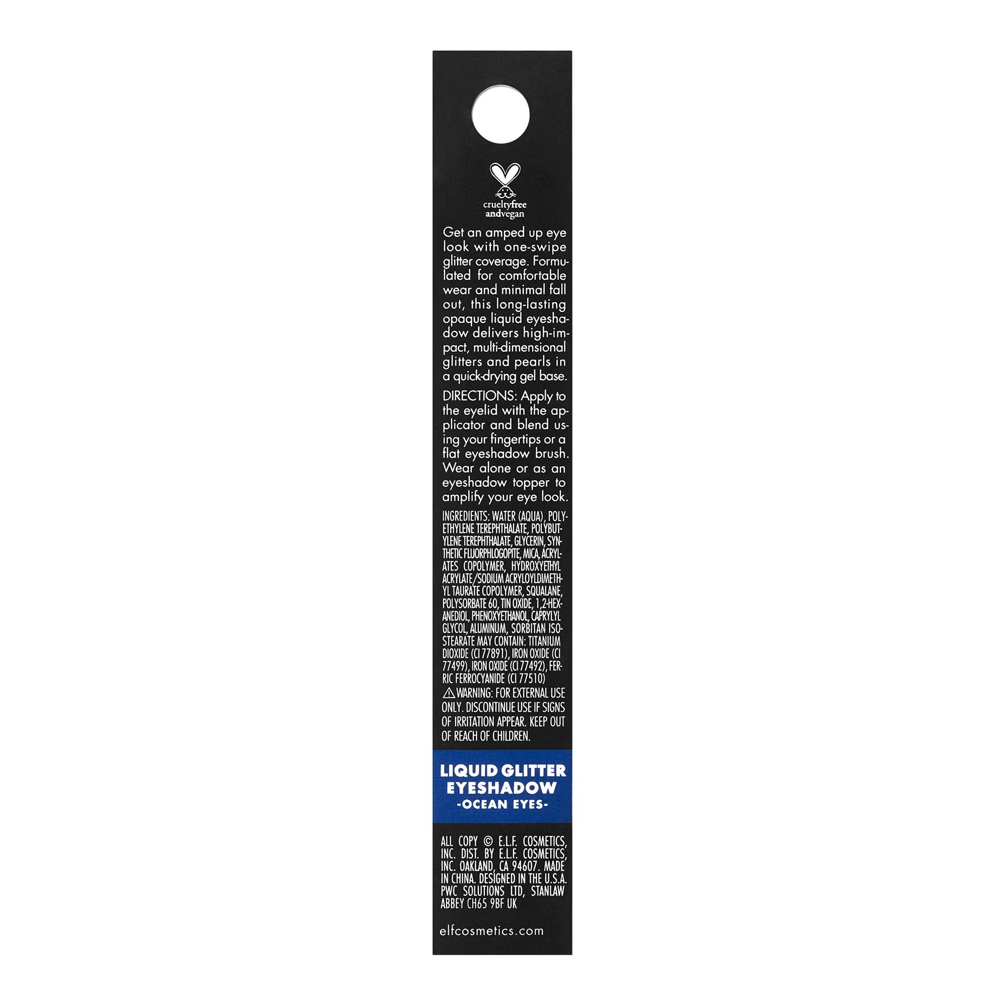 e.l.f. Cosmetics Liquid Glitter Gel Eyeshadow, Ocean Eyes, 0.10 Fl. Ounce, Ocean Eyes, 0.10 Fl Ounce